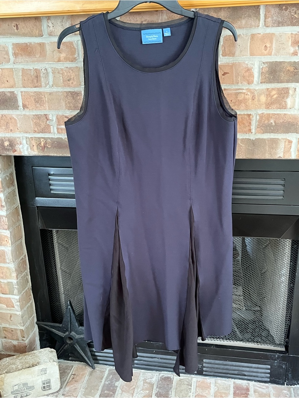 Simply Vera Vera Wang Navy Sleeveless Midi Dress with Front Slits